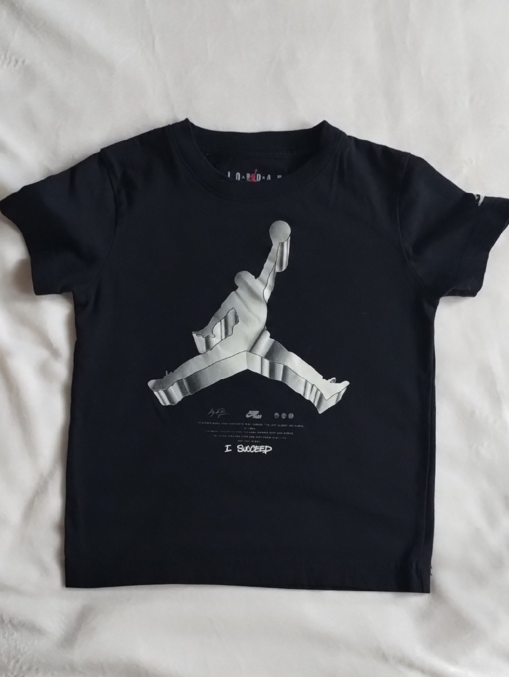 Jordan Black Tee with Metallic Silver Jumpman Graphic